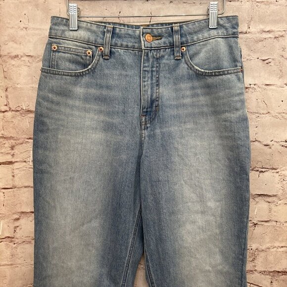 J Crew Womens Classic Straight Jeans Size 27 High Rise Light Wash Stretch Denim - Picture 2 of 5